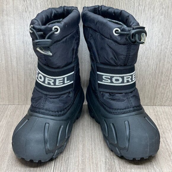 Sorel Snow Boots Youth Size 8 Cub Cozy Warm Insulated Winter Synthetic Black - Picture 6 of 12